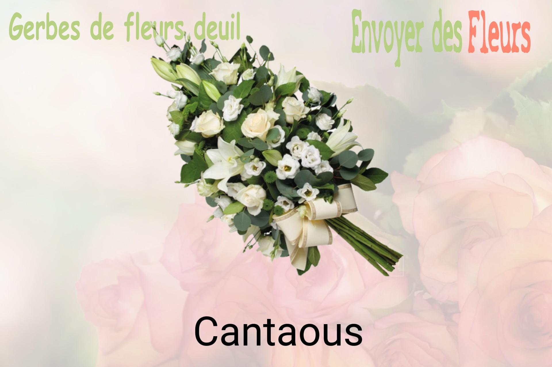 Gerbe de fleurs de deuil livrée à Cantaous